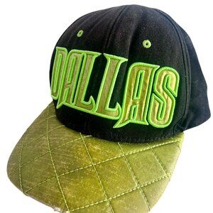 Vintage Pit Bull Dallas Hat  Neon Green  Quilted Bill & Black  Cotton/Polyester